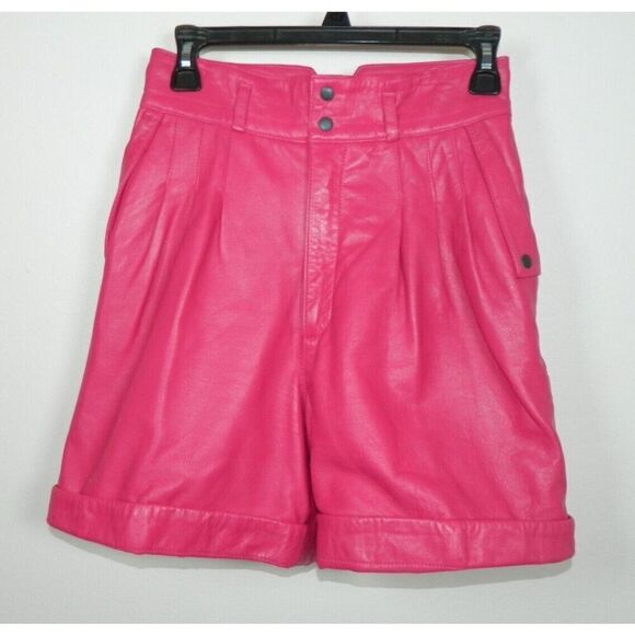 Michael Hoban North Beach Jacket Shorts‎ Set Size 7/8 Pink Leather 90's Pockets - Picture 9 of 15